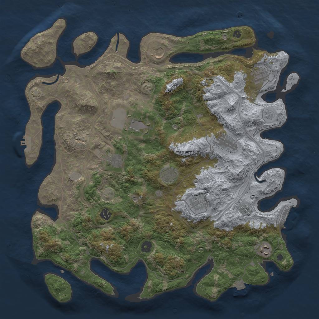 Rust Map: Procedural Map, Size: 4250, Seed: 521592496, 18 Monuments