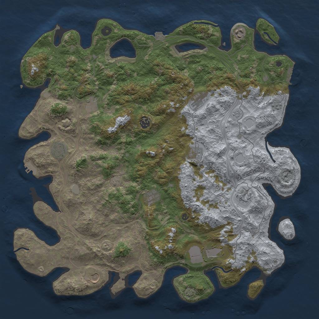 Rust Map: Procedural Map, Size: 4800, Seed: 1382445712, 19 Monuments