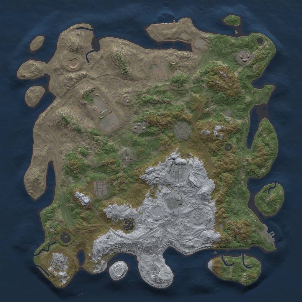 Rust Map: Procedural Map, Size: 4250, Seed: 128328191, 18 Monuments