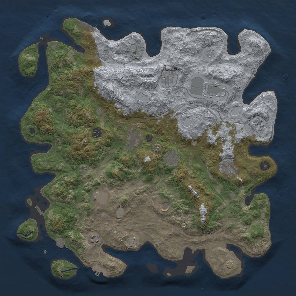 Rust Map: Procedural Map, Size: 4400, Seed: 821571416, 19 Monuments