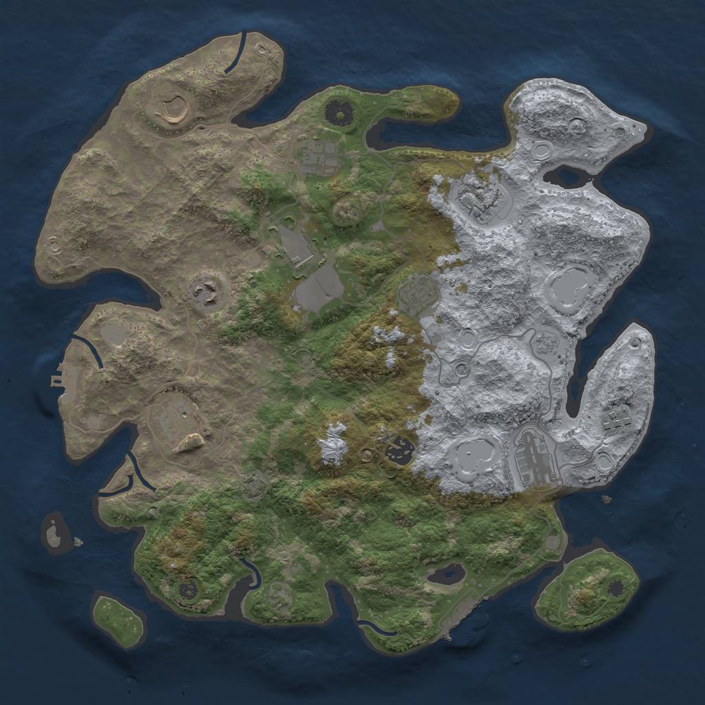 Rust Map: Procedural Map, Size: 3800, Seed: 37312456, 18 Monuments