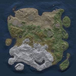 Thumbnail Rust Map: Procedural Map, Size: 3500, Seed: 1301322168, 15 Monuments