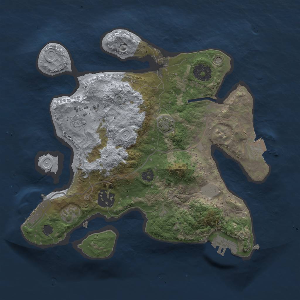 Rust Map: Procedural Map, Size: 2500, Seed: 9783246, 8 Monuments