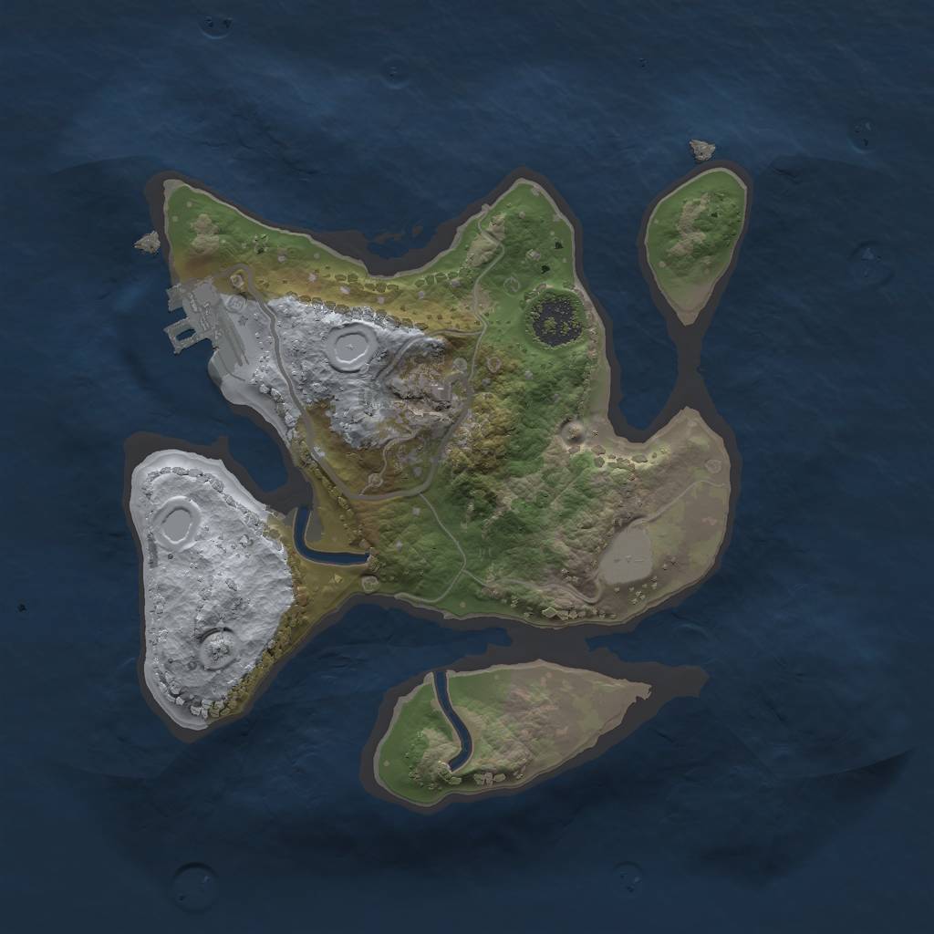 Rust Map: Procedural Map, Size: 2000, Seed: 1499793446, 4 Monuments
