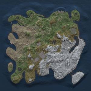 Thumbnail Rust Map: Procedural Map, Size: 3500, Seed: 663401, 16 Monuments