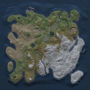 Thumbnail Rust Map: Procedural Map, Size: 3500, Seed: 663401, 13 Monuments