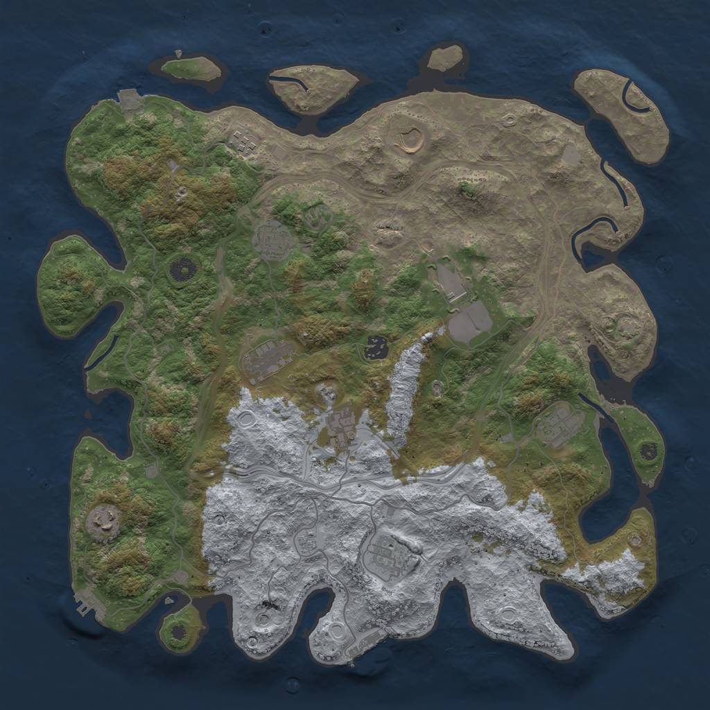 Rust Map: Procedural Map, Size: 4250, Seed: 1518652675, 18 Monuments