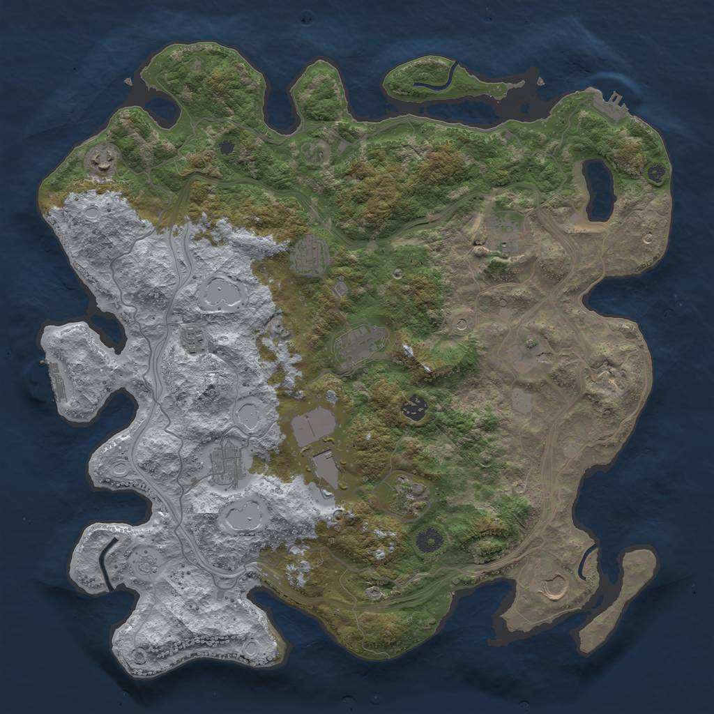 Rust Map: Procedural Map, Size: 4250, Seed: 1380410584, 18 Monuments