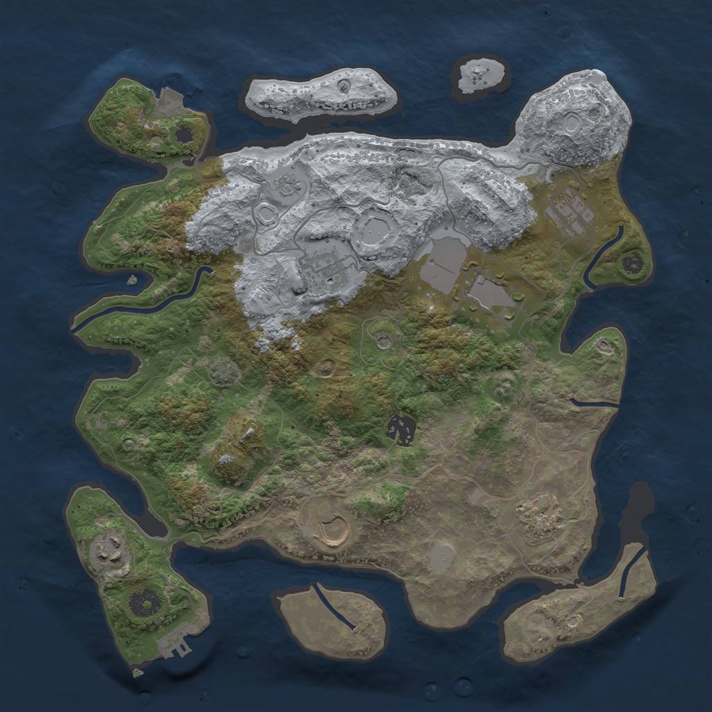 Rust Map: Procedural Map, Size: 3500, Seed: 648807028, 14 Monuments