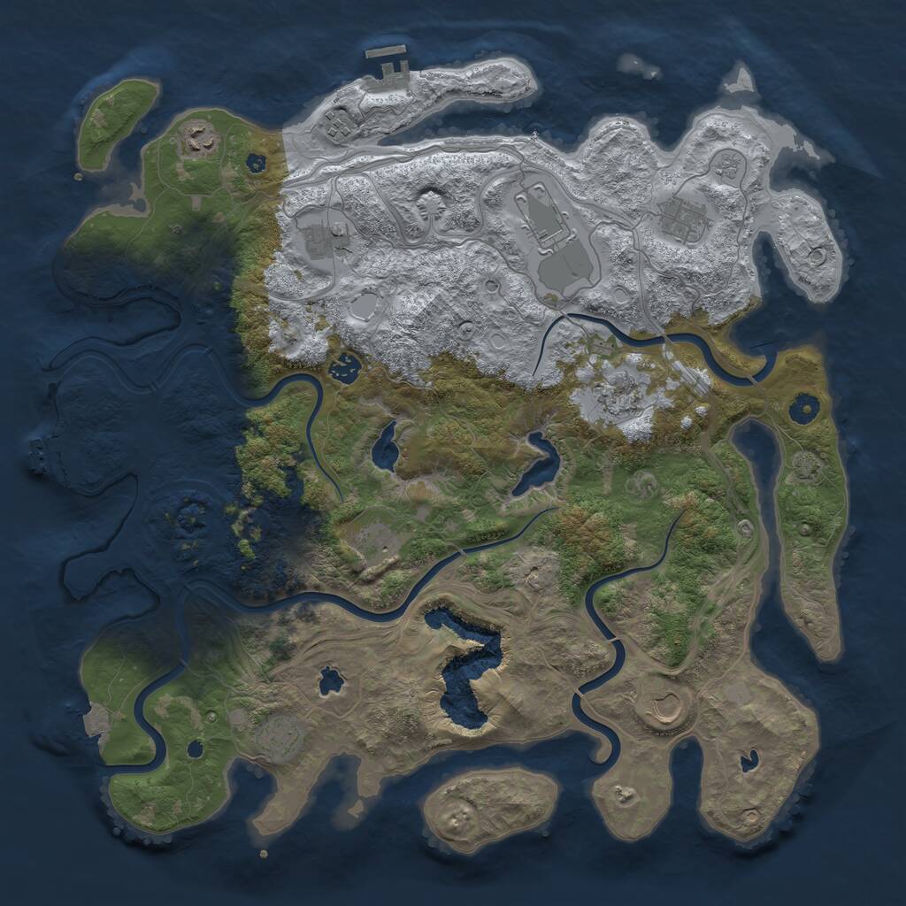 Rust Map: Procedural Map, Size: 4500, Seed: 639362056, 16 Monuments