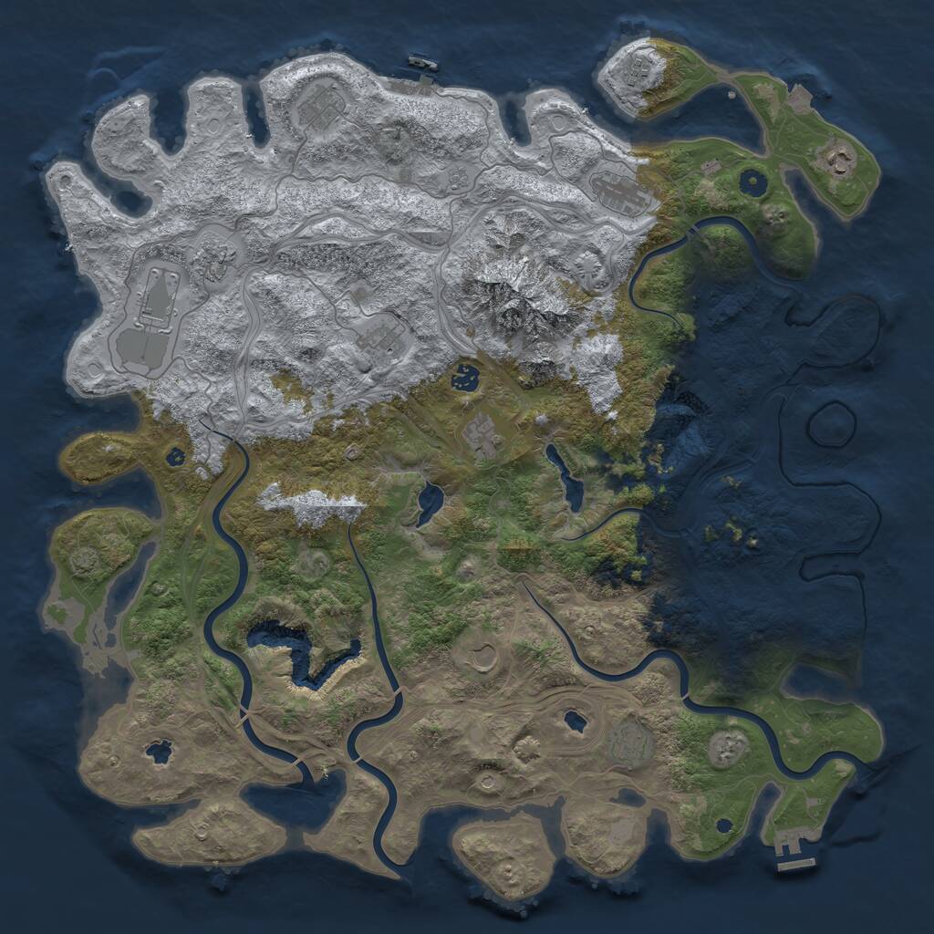 Rust Map: Procedural Map, Size: 5000, Seed: 1514905294, 17 Monuments