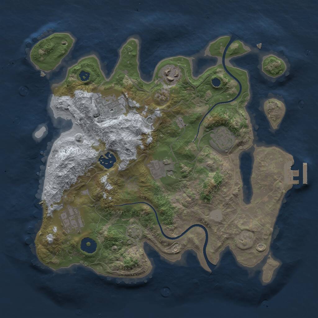 Rust Map: Procedural Map, Size: 3000, Seed: 190351298, 10 Monuments