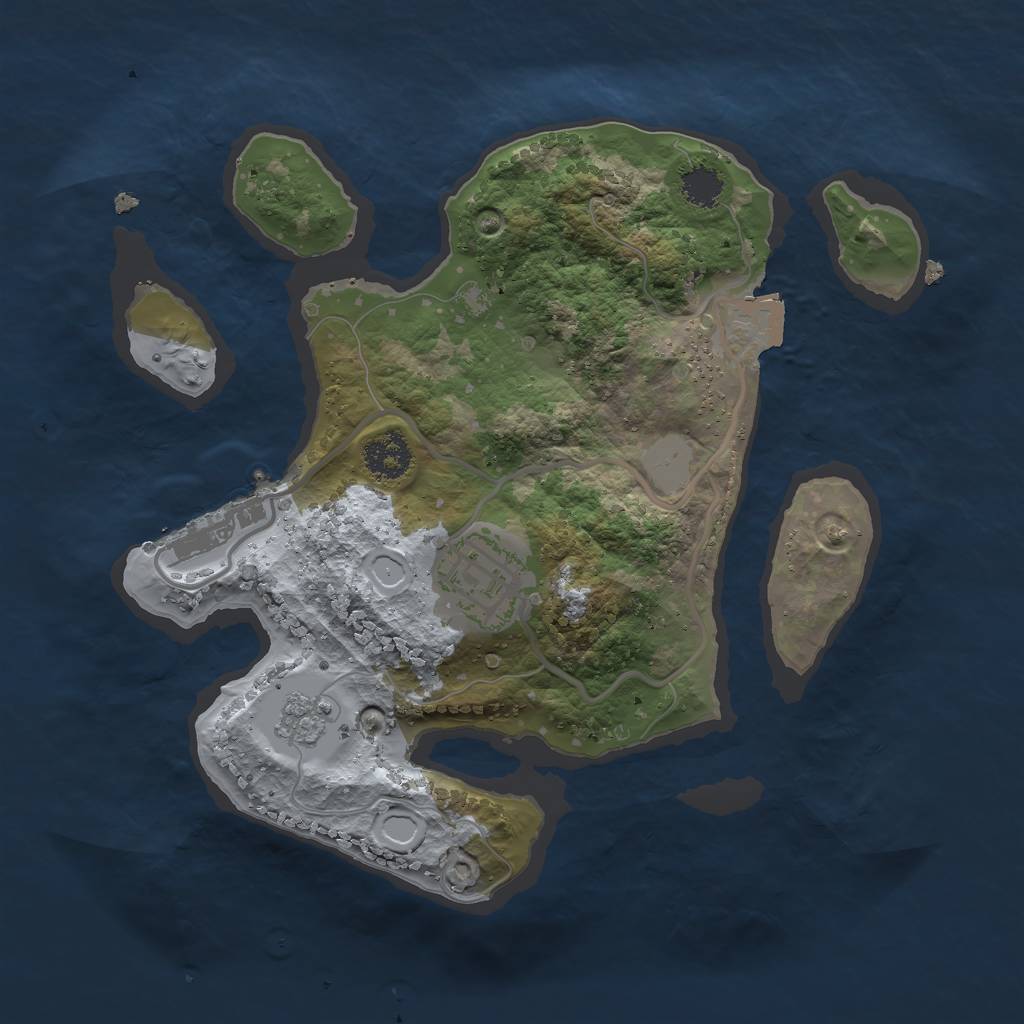 Rust Map: Procedural Map, Size: 2250, Seed: 8537637, 6 Monuments