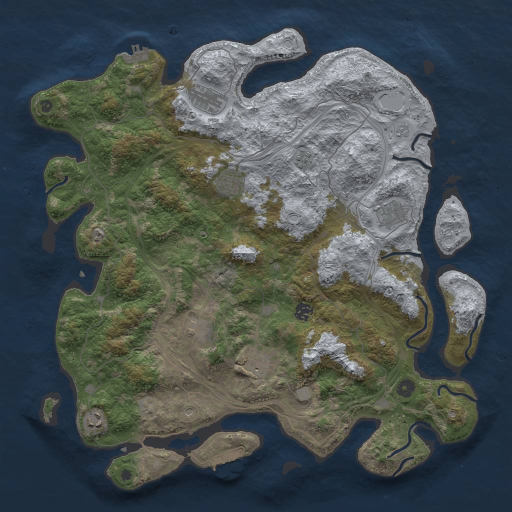 Rust Map: Procedural Map, Size: 4250, Seed: 1990710022, 15 Monuments