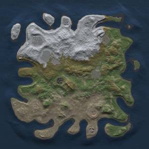 Thumbnail Rust Map: Barren, Size: 3599, Seed: 468812615, 12 Monuments