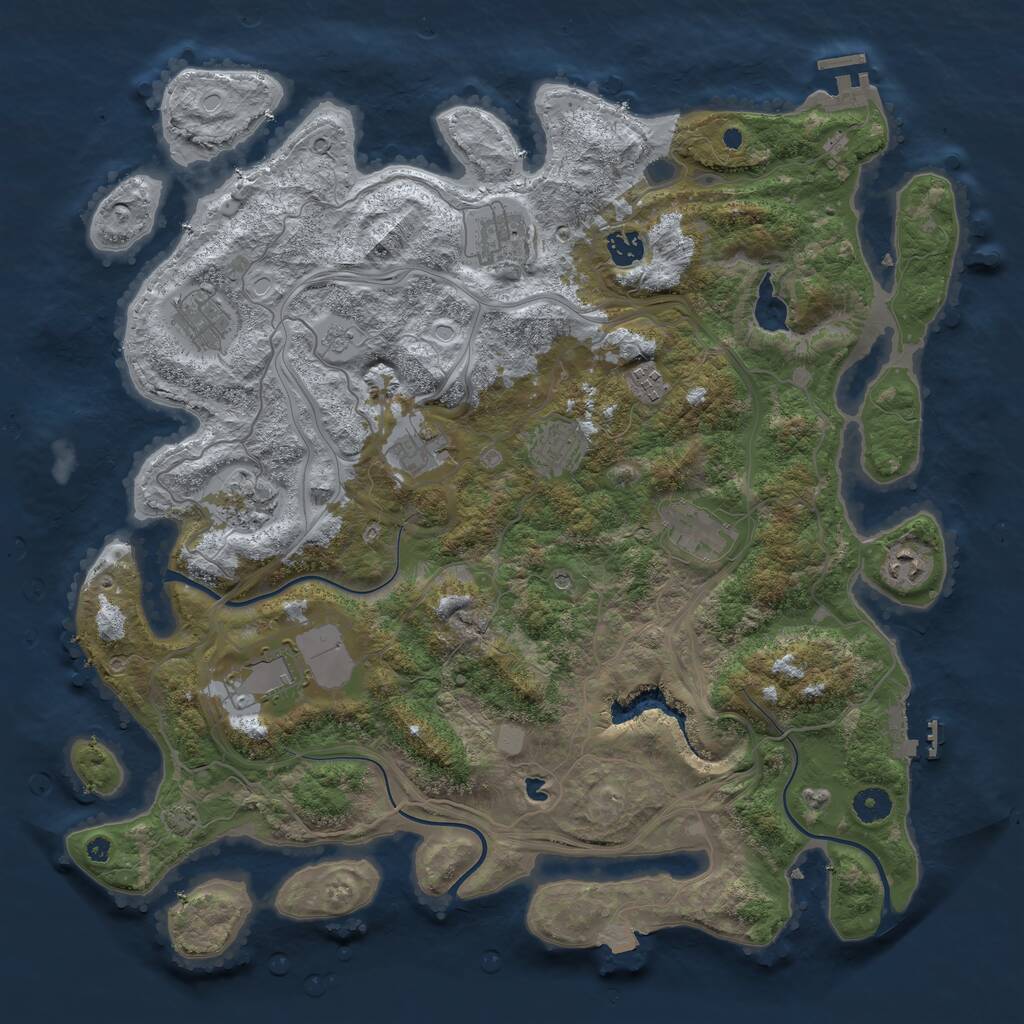 Rust Map: Procedural Map, Size: 4250, Seed: 469621411, 16 Monuments