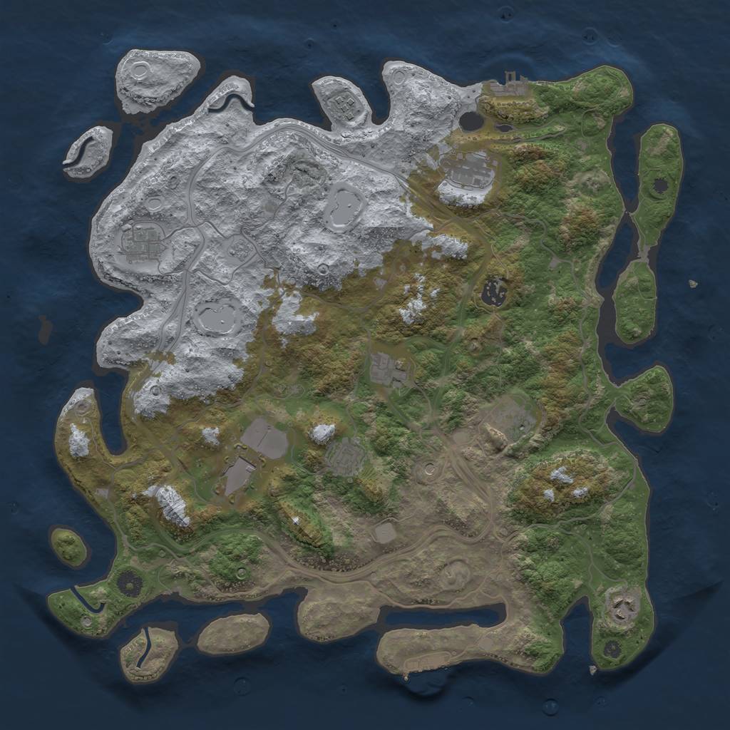 Rust Map: Procedural Map, Size: 4250, Seed: 469621411, 16 Monuments