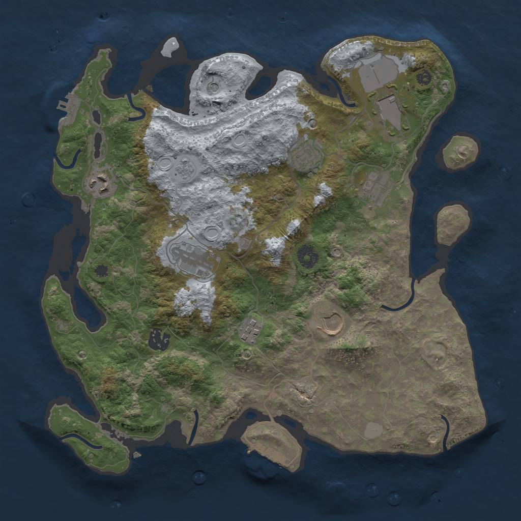 Rust Map: Procedural Map, Size: 3500, Seed: 265566930, 15 Monuments