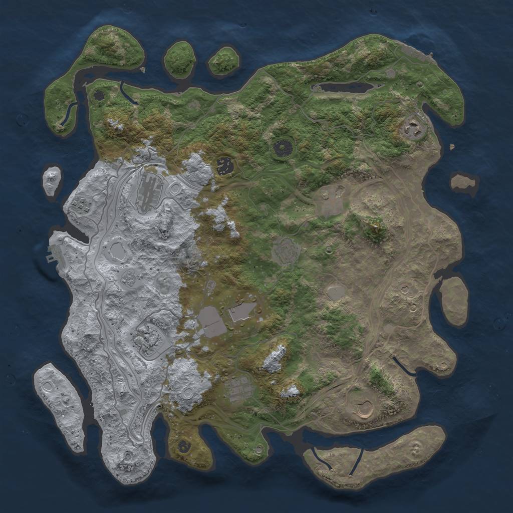 Rust Map: Procedural Map, Size: 4250, Seed: 998032, 17 Monuments