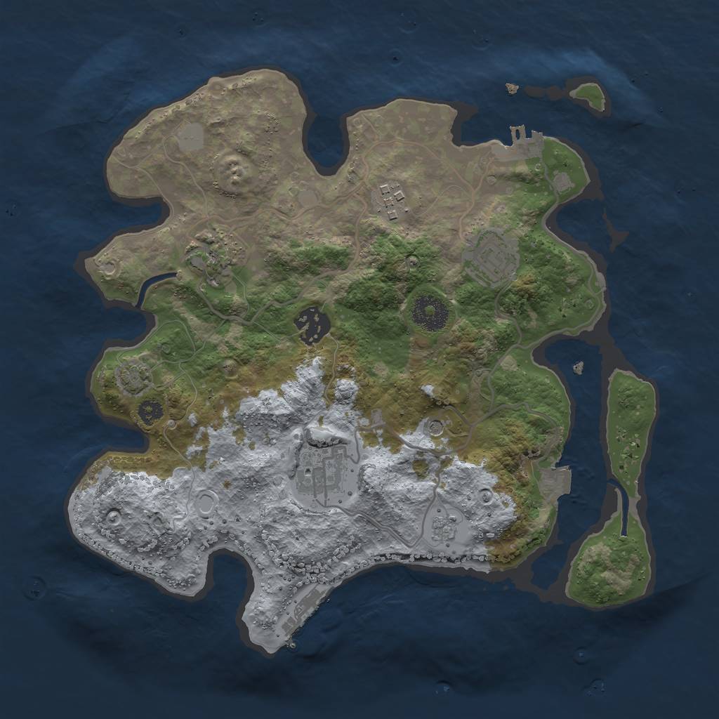 Rust Map: Procedural Map, Size: 3000, Seed: 134911596, 13 Monuments