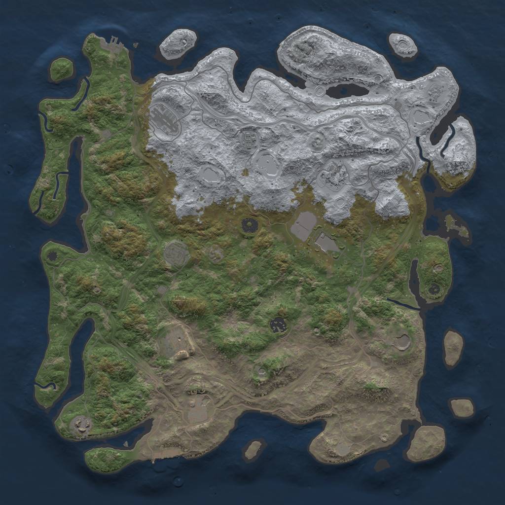 Rust Map: Procedural Map, Size: 4650, Seed: 1217992540, 17 Monuments