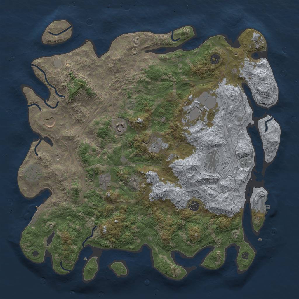 Rust Map: Procedural Map, Size: 4300, Seed: 1280101949, 15 Monuments
