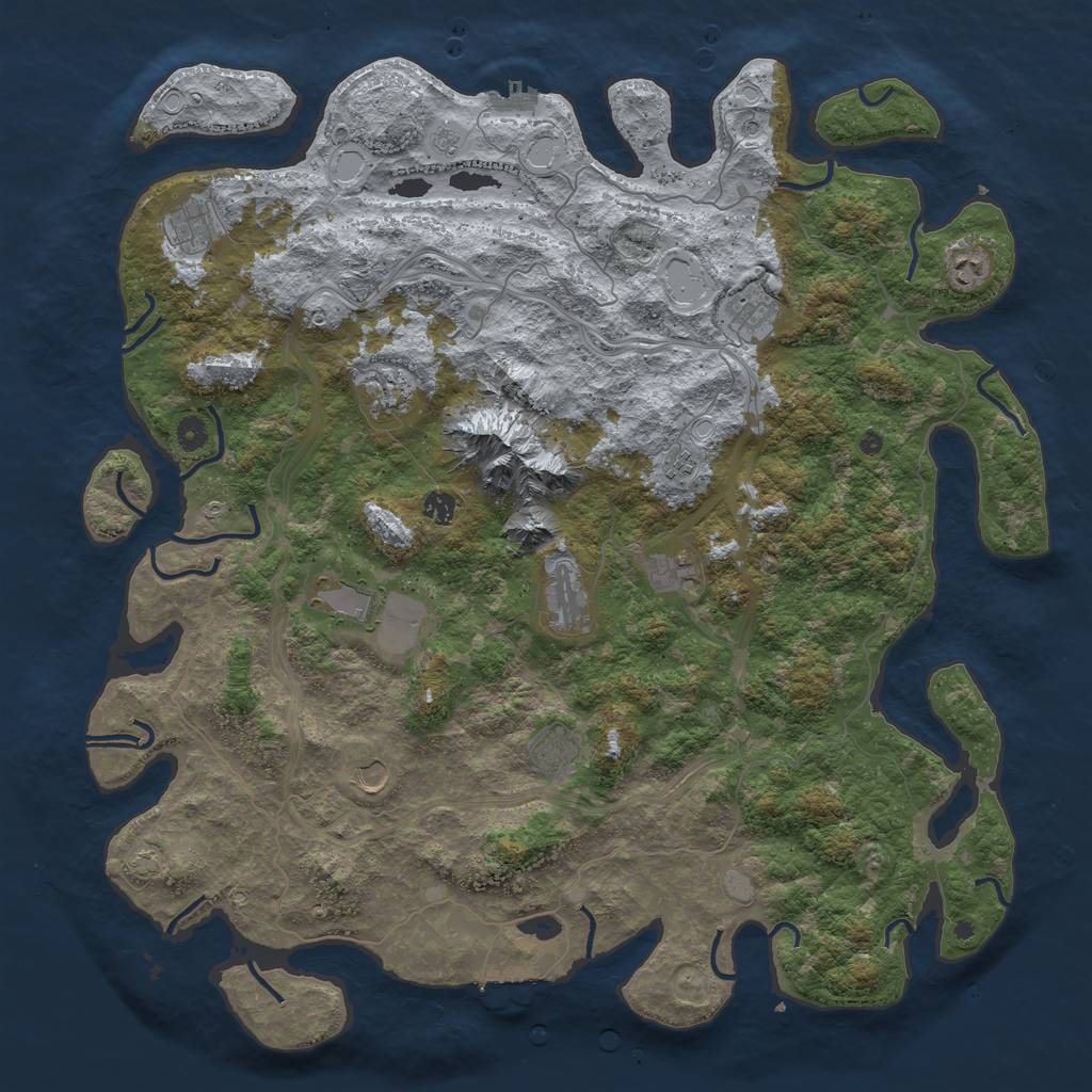 Rust Map: Procedural Map, Size: 5000, Seed: 1830560487, 19 Monuments