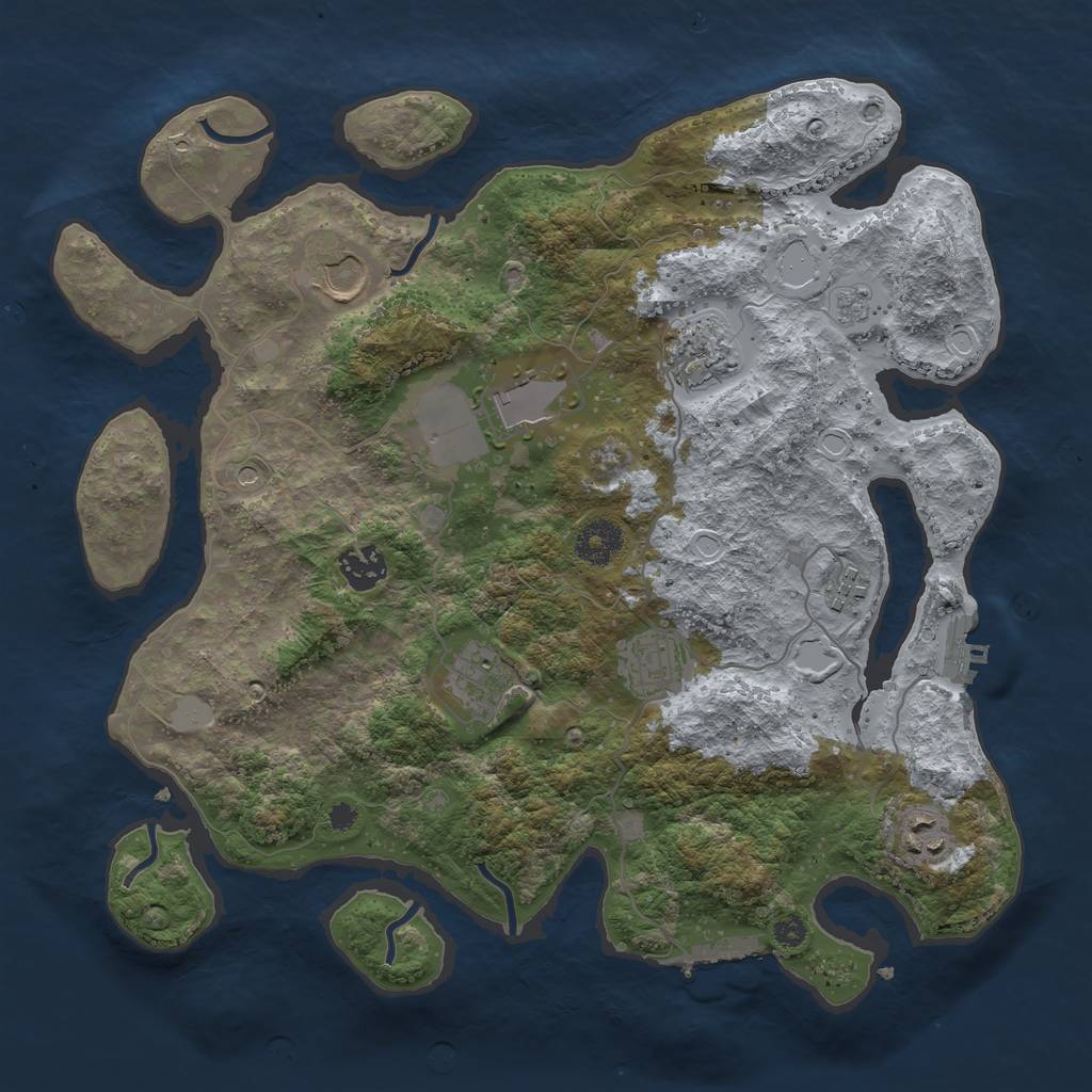 Rust Map: Procedural Map, Size: 3530, Seed: 1174190632, 15 Monuments