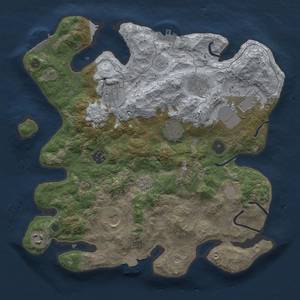 Thumbnail Rust Map: Procedural Map, Size: 3500, Seed: 199186229, 17 Monuments