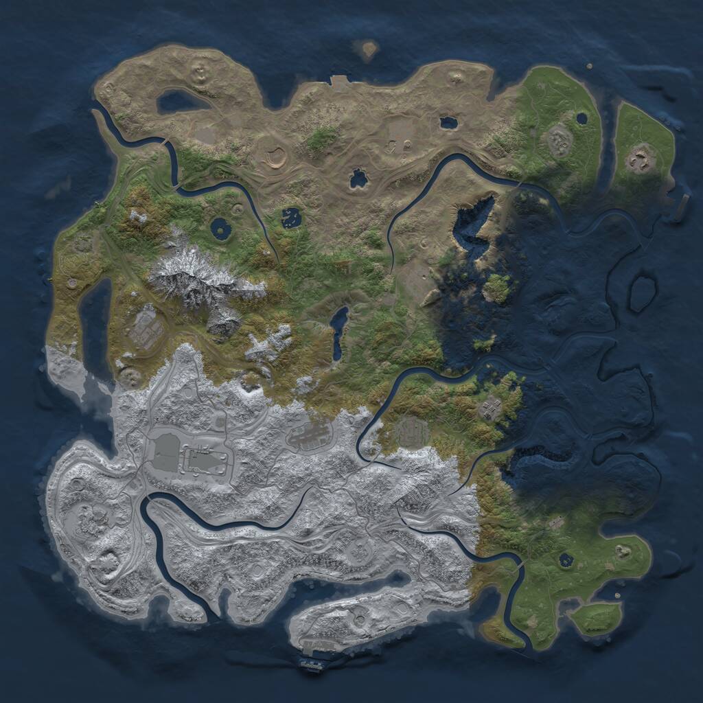 Rust Map: Procedural Map, Size: 5000, Seed: 13722503, 17 Monuments