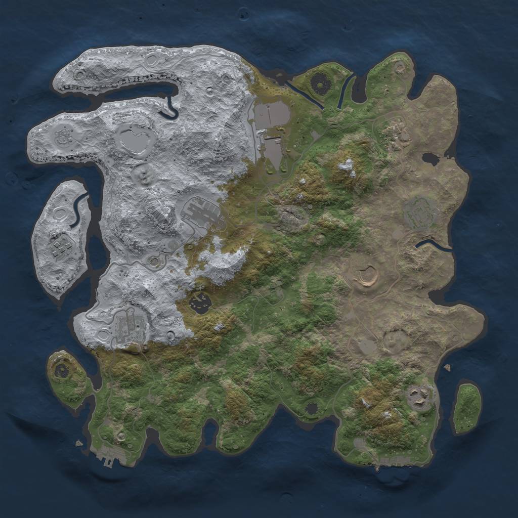 Rust Map: Procedural Map, Size: 3750, Seed: 356968, 16 Monuments
