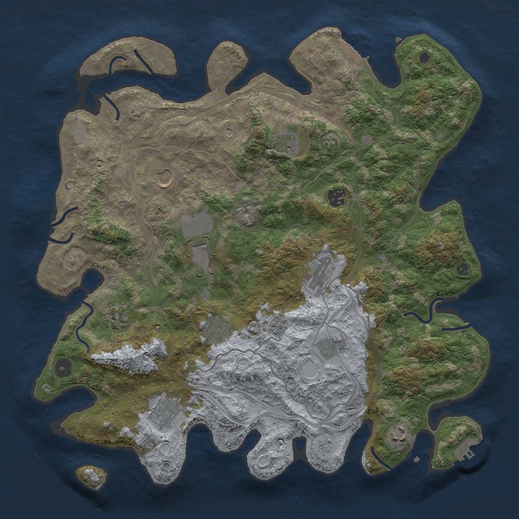 Rust Map: Procedural Map, Size: 4250, Seed: 907913741, 19 Monuments
