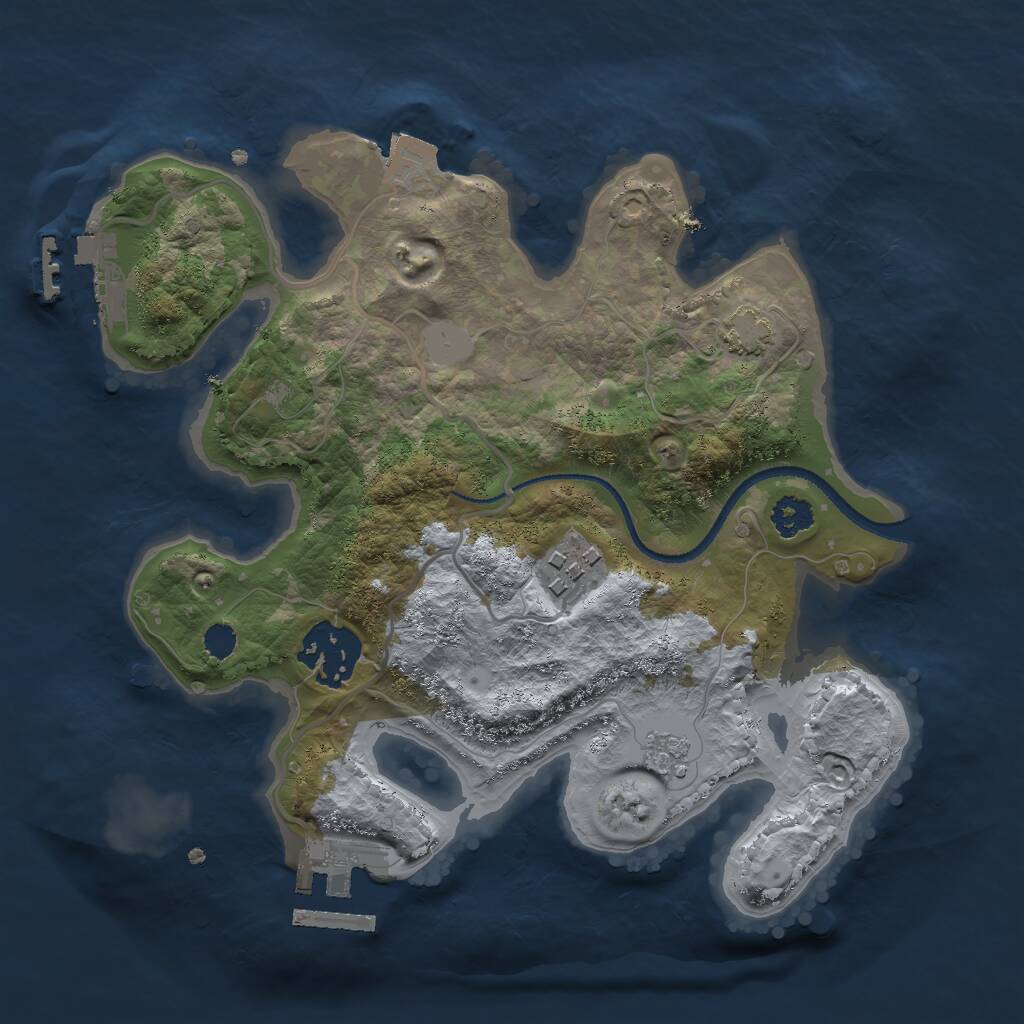 Rust Map: Procedural Map, Size: 2500, Seed: 890110794, 7 Monuments