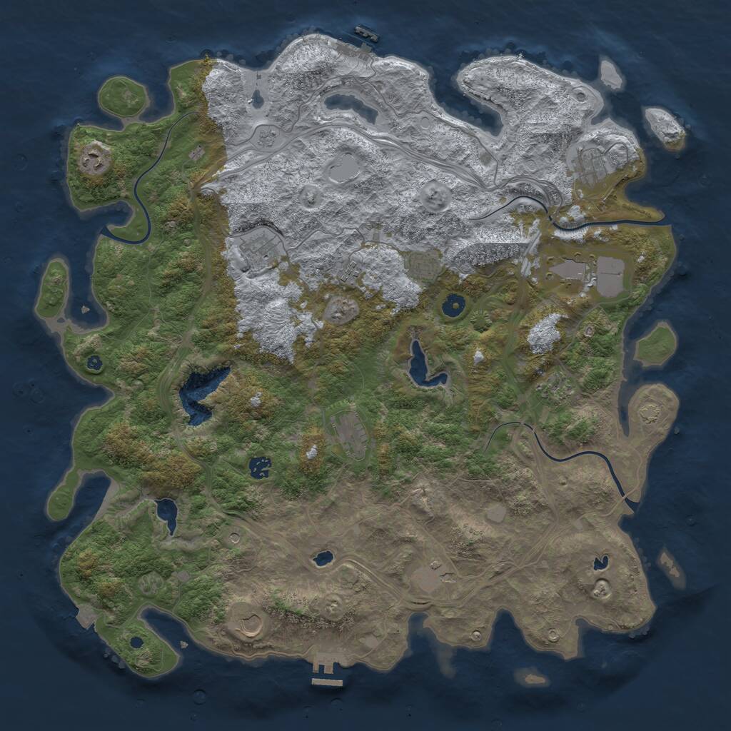 Rust Map: Procedural Map, Size: 4800, Seed: 854981063, 17 Monuments
