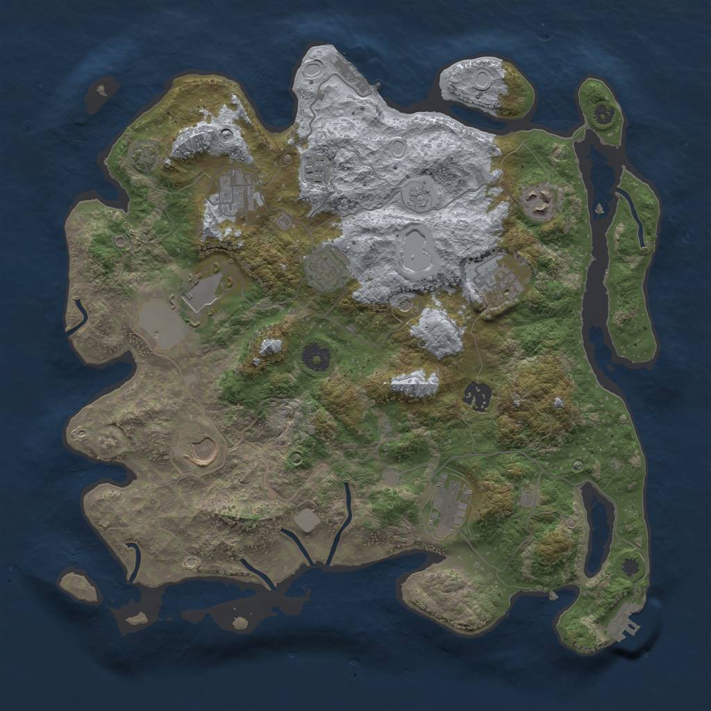 Rust Map: Procedural Map, Size: 3700, Seed: 1219822654, 16 Monuments