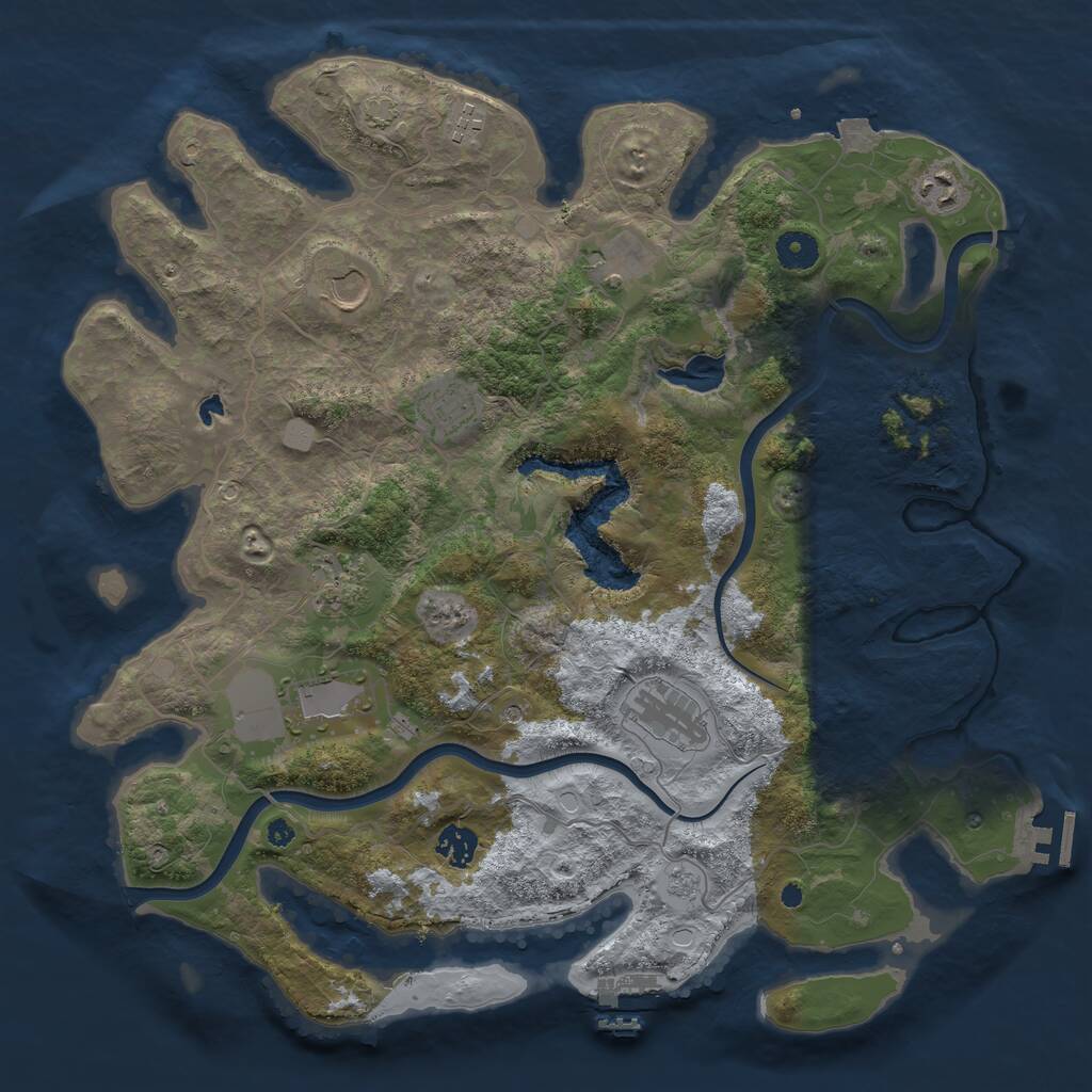 Rust Map: Procedural Map, Size: 4000, Seed: 357298, 15 Monuments