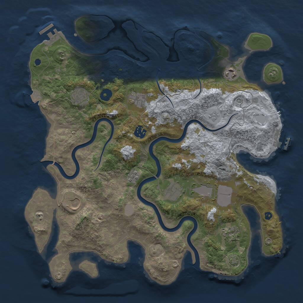 Rust Map: Procedural Map, Size: 3800, Seed: 792840, 15 Monuments