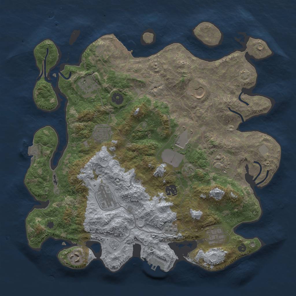 Rust Map: Procedural Map, Size: 3750, Seed: 356969, 18 Monuments