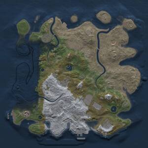 Thumbnail Rust Map: Procedural Map, Size: 3750, Seed: 356969, 17 Monuments