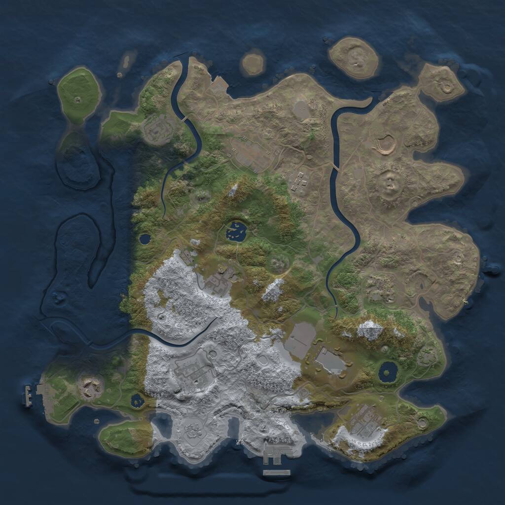 Rust Map: Procedural Map, Size: 3750, Seed: 356969, 17 Monuments