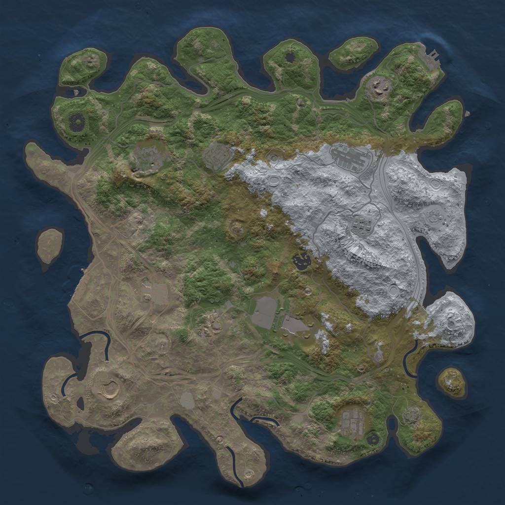 Rust Map: Procedural Map, Size: 4250, Seed: 1724560711, 19 Monuments
