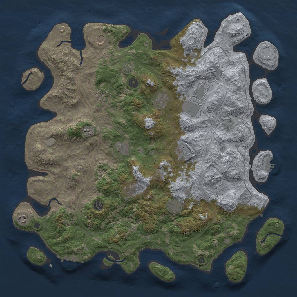 Rust Map: Procedural Map, Size: 4500, Seed: 653545964, 19 Monuments