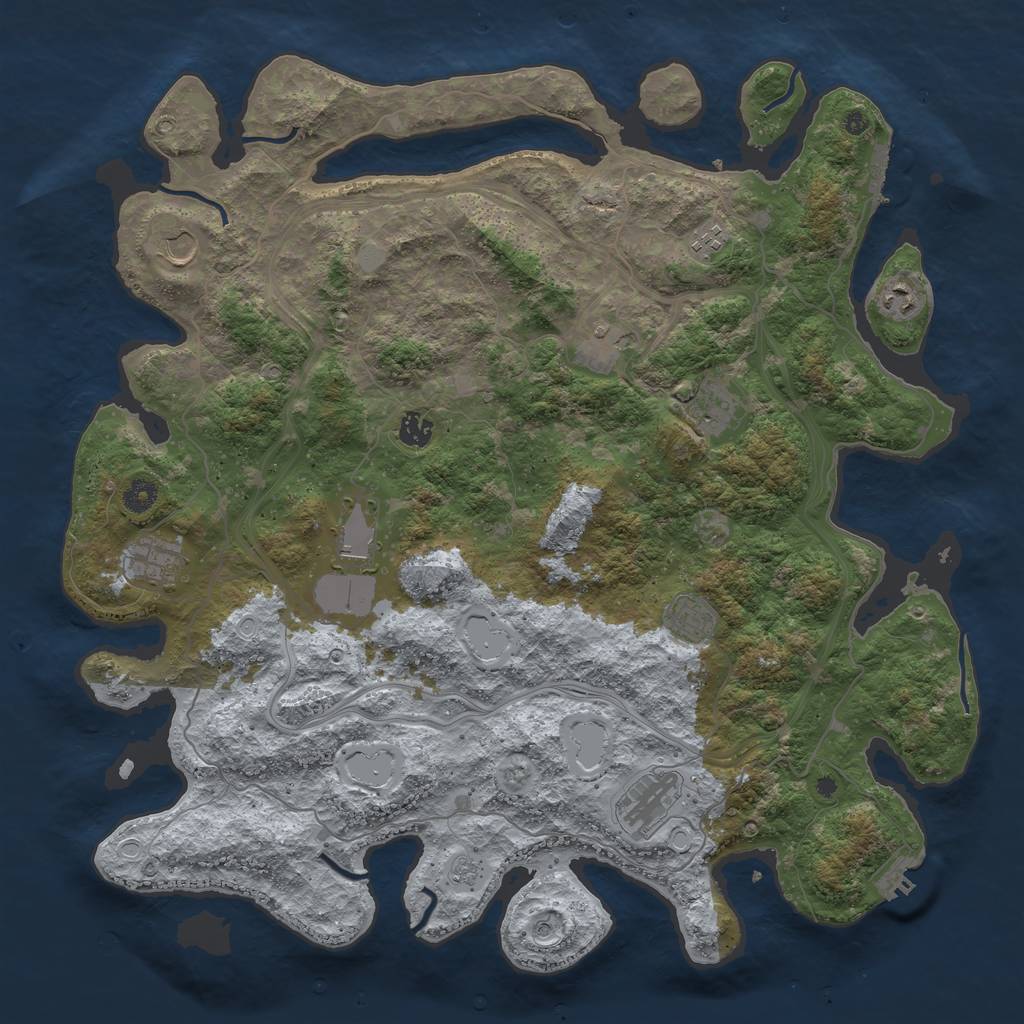 Rust Map: Procedural Map, Size: 4500, Seed: 12222022, 17 Monuments