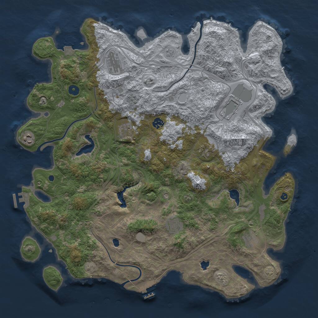 Rust Map: Procedural Map, Size: 4500, Seed: 1465844674, 15 Monuments