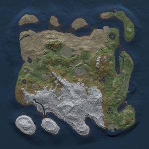 Thumbnail Rust Map: Procedural Map, Size: 3200, Seed: 1716821603, 11 Monuments