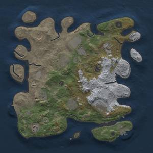 Thumbnail Rust Map: Procedural Map, Size: 3500, Seed: 18686675, 17 Monuments