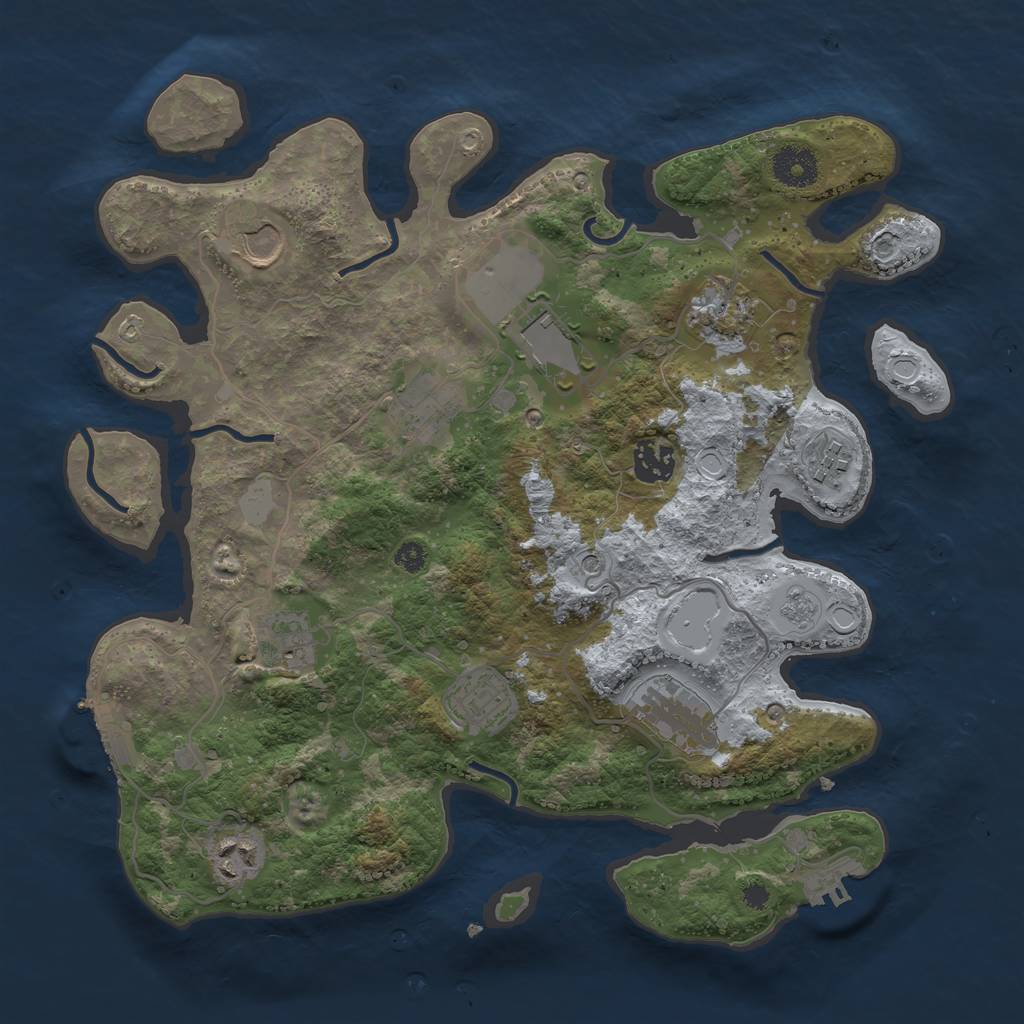 Rust Map: Procedural Map, Size: 3500, Seed: 18686675, 17 Monuments