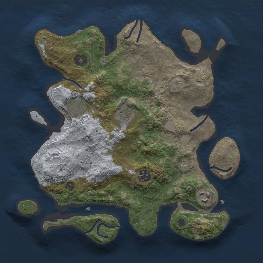 Rust Map: Procedural Map, Size: 3000, Seed: 212021505, 10 Monuments