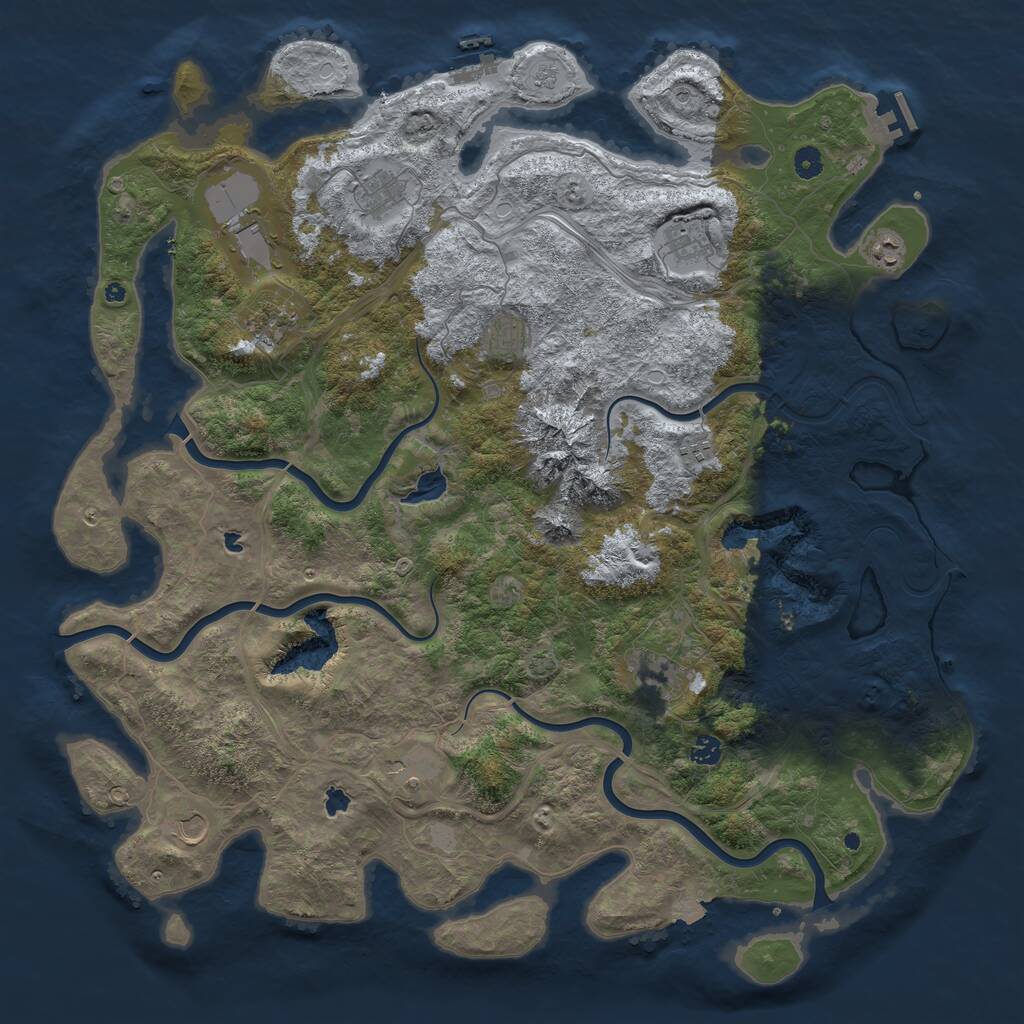 Rust Map: Procedural Map, Size: 5000, Seed: 10192381, 17 Monuments