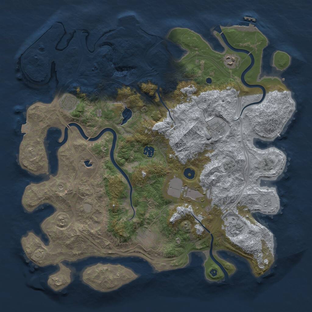 Rust Map: Procedural Map, Size: 4250, Seed: 443441628, 14 Monuments